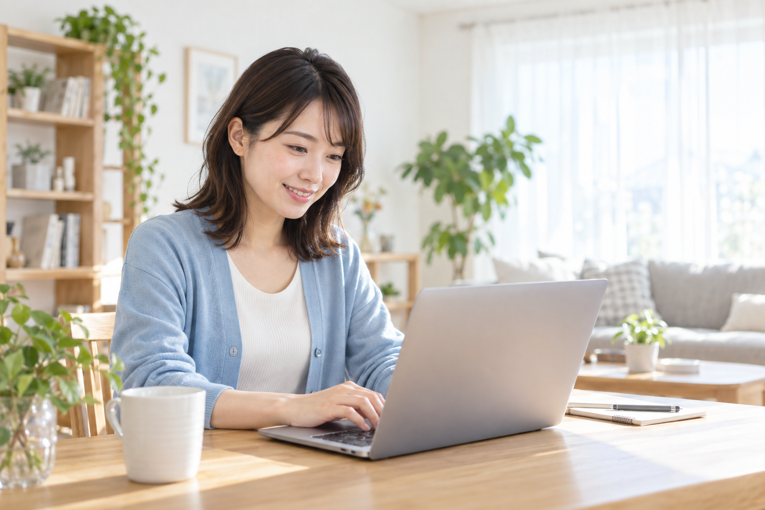パソコンで作業する女性のイメージ